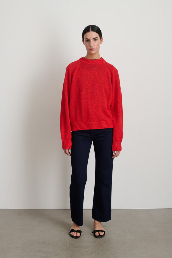 b sides Lind Knit Crew Geranium