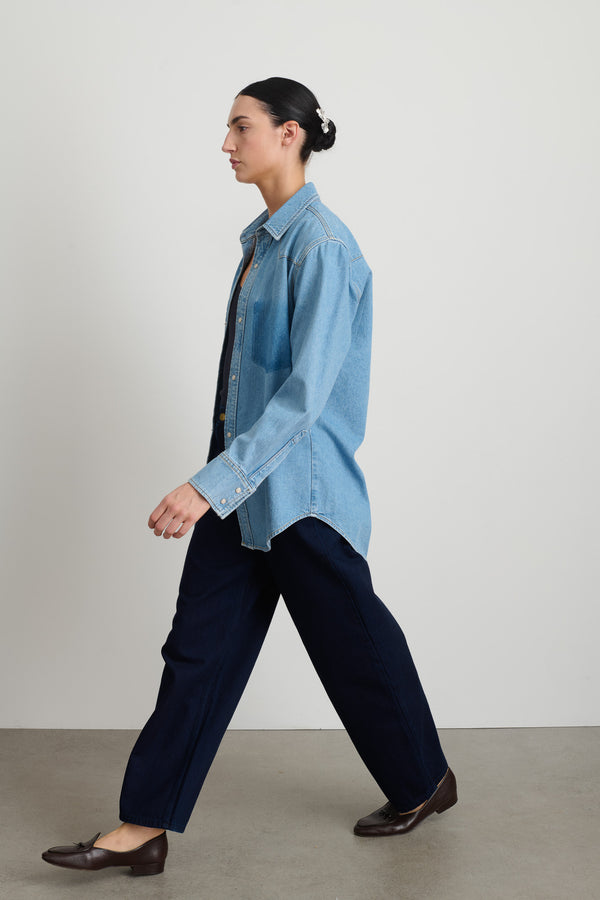 B Sides Liv Western Shirt Park Wash