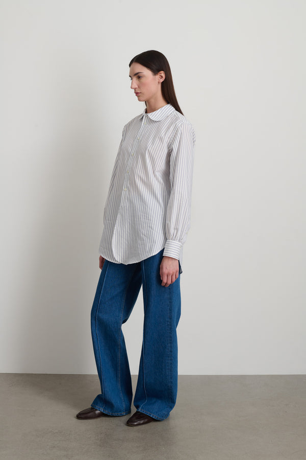 b Sides Louisa Shirt Navy White Stripe