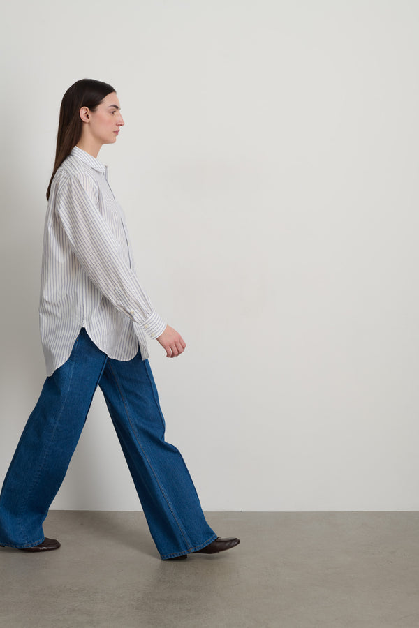 b Sides Louisa Shirt Navy White Stripe