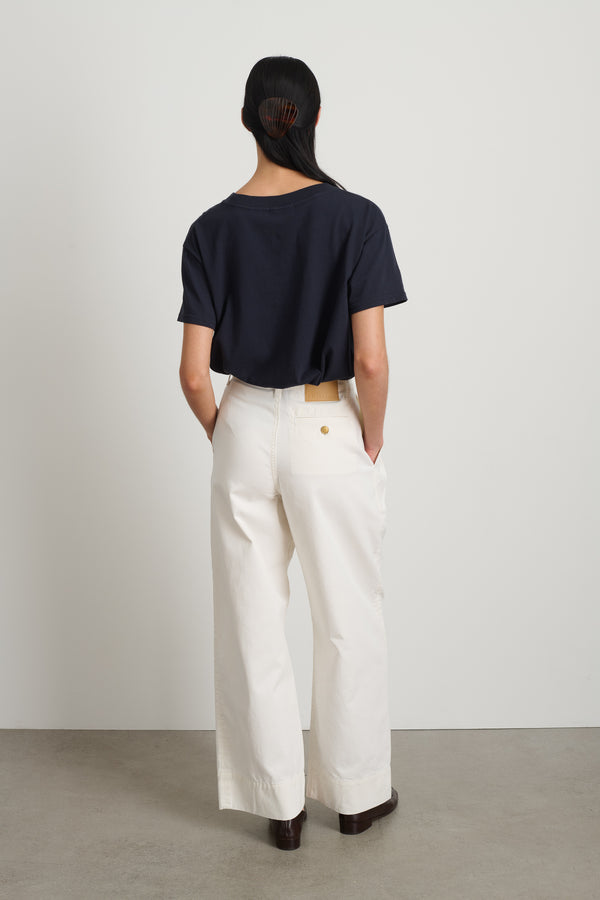 B Sides Martin Pleated Chino Chalk White