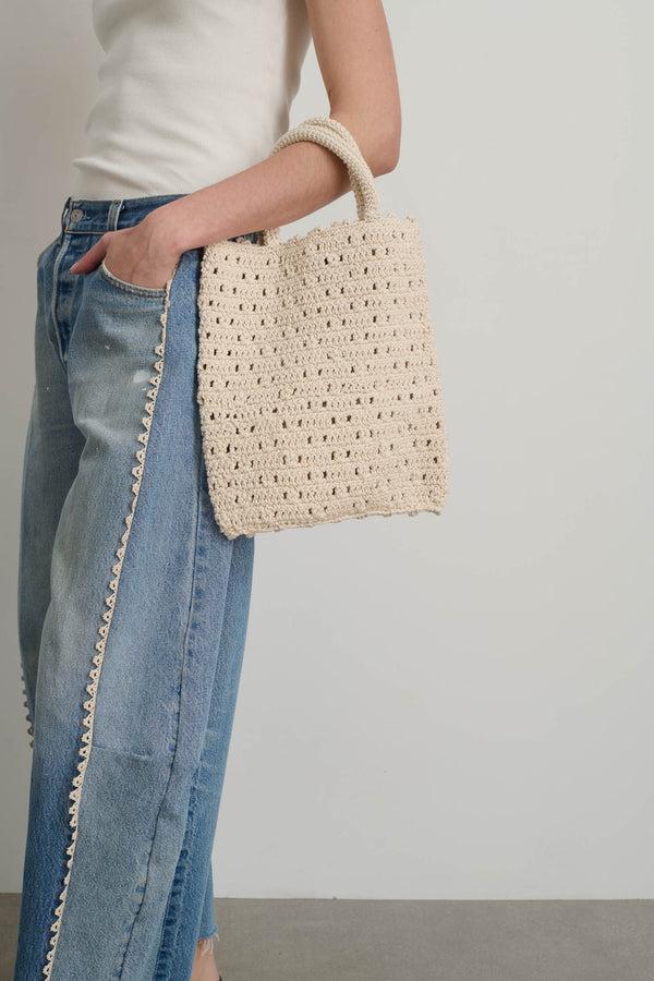 B Sides Nico Crochet Tote Ecrú