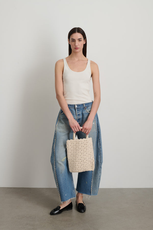 b sides Nico Crochet Tote Ecrú