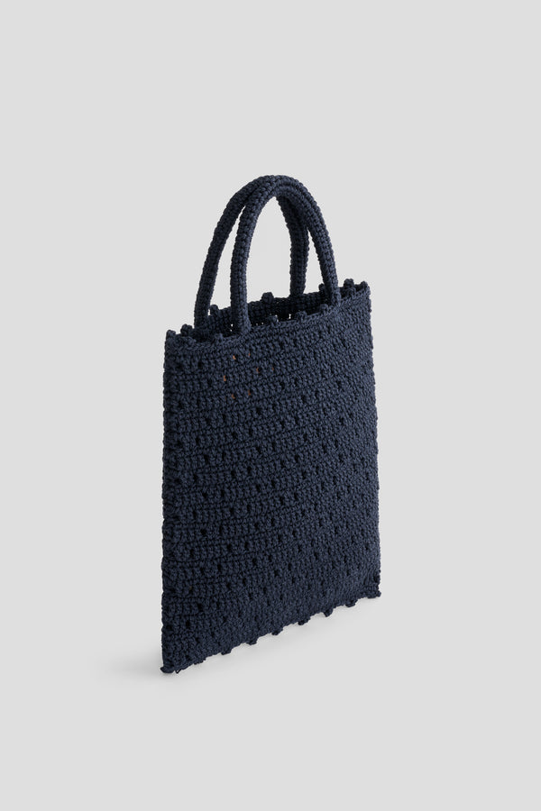 B Sides Nico Crochet Tote Navy