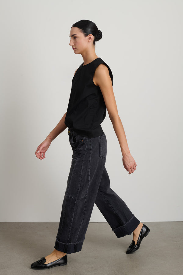 B Sides Relaxed Cuffed Lasso Jean Stil Black