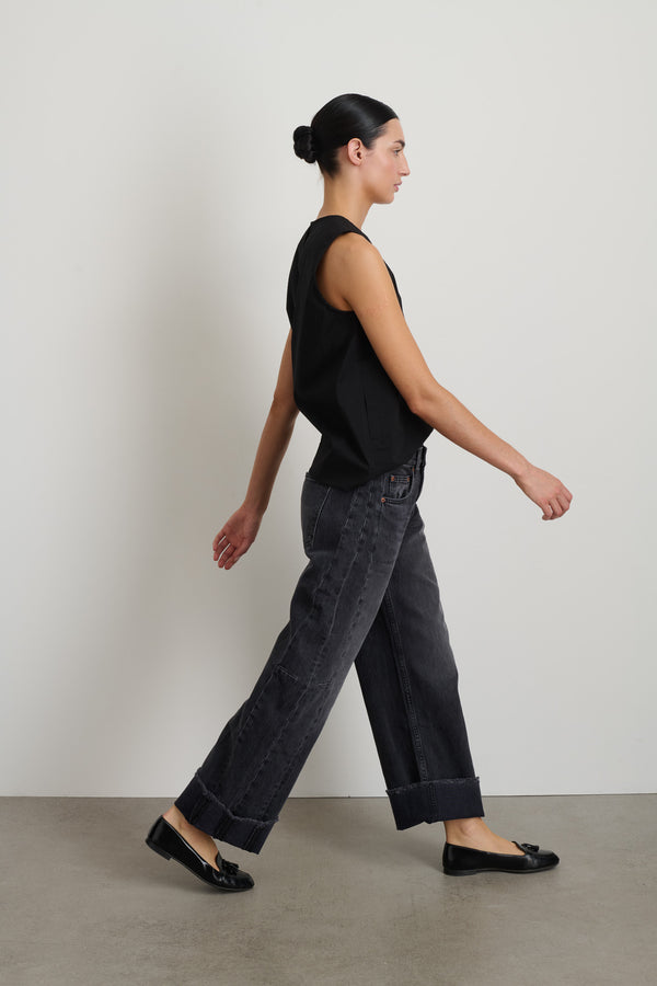 B Sides Relaxed Cuffed Lasso Jean Stil Black