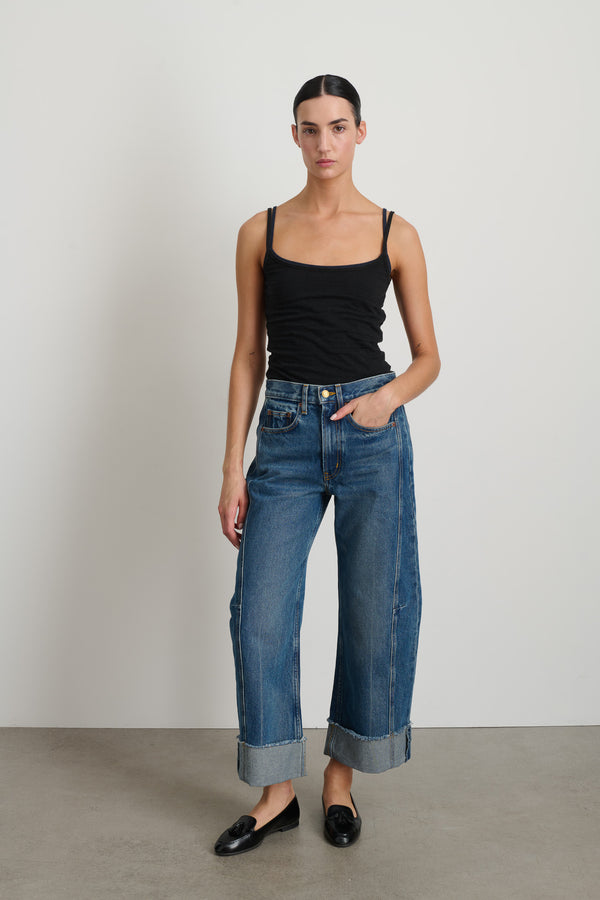 b sides Relaxed Cuffed Lasso Jean Vista Blue