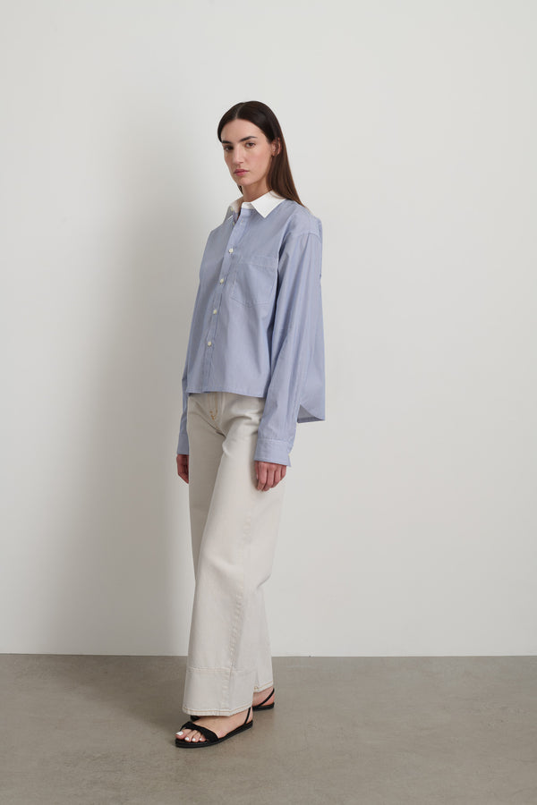 B Sides Sandra Shirt Navy/White Stripe