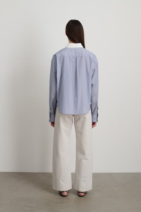 B Sides Sandra Shirt Navy/White Stripe