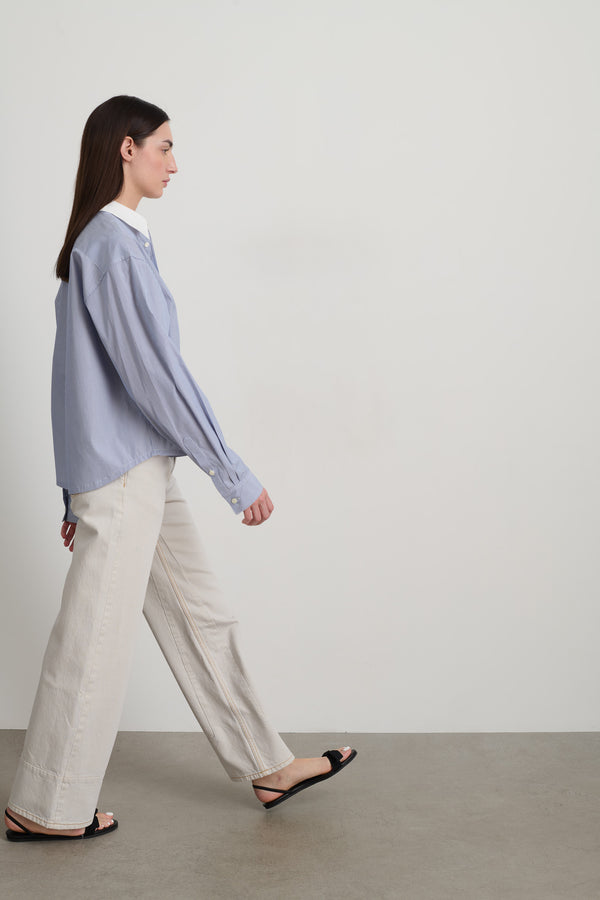 B Sides Sandra Shirt Navy/White Stripe