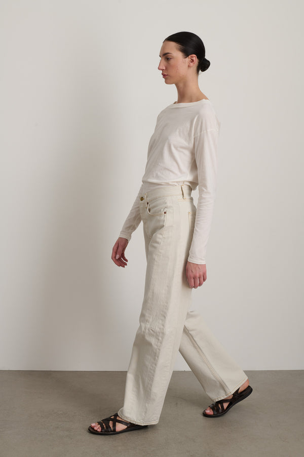 B Sides Slim Long Lasso Jean Tile White