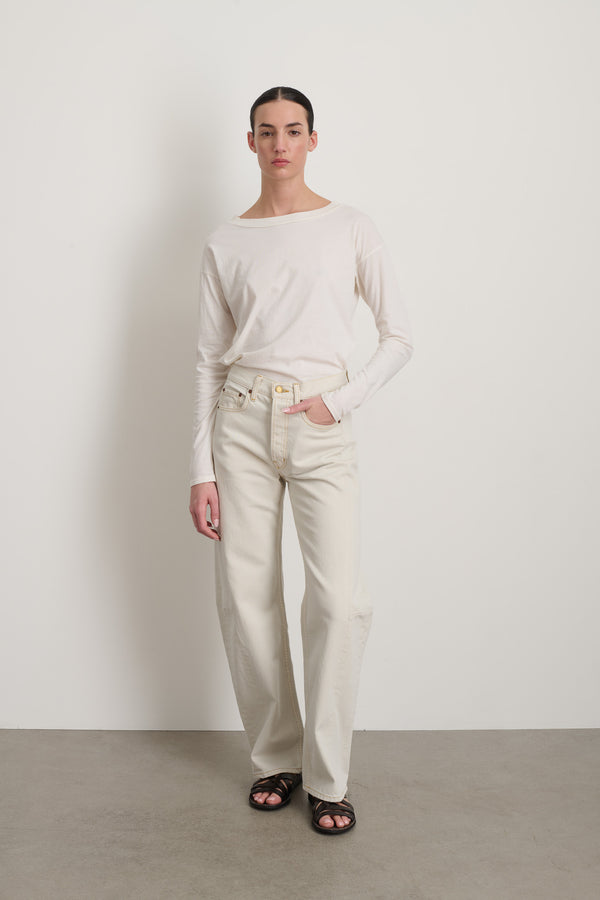 b sides Slim Long Lasso Jean Tile White