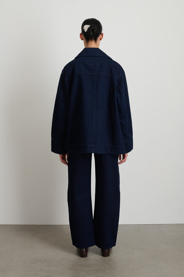 B Sides Stadium Jacket Indigo Rinse