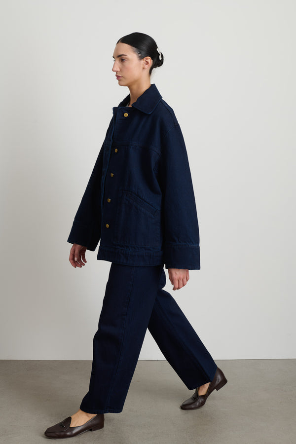 B Sides Stadium Jacket Indigo Rinse