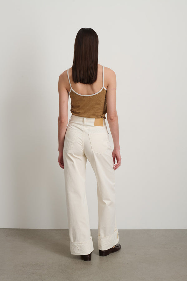 B Sides Zora Ringer Tank Camel/White