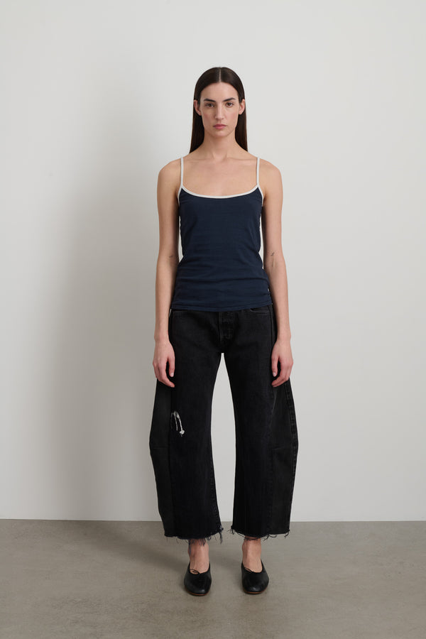 b sides Zora Ringer Tank Navy / White