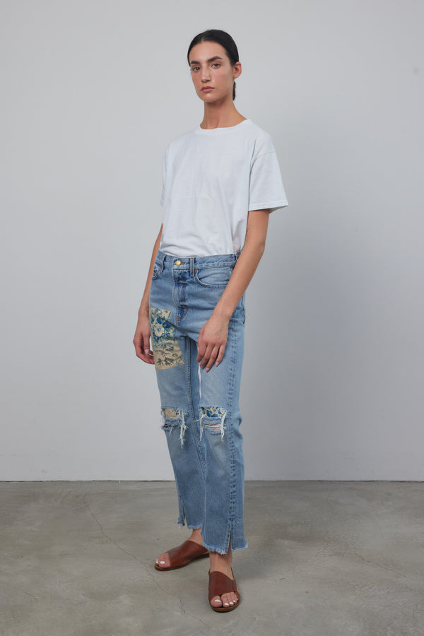 B Sides Stowe Jean Allen Lt. Vintage Found Floral Patchwork