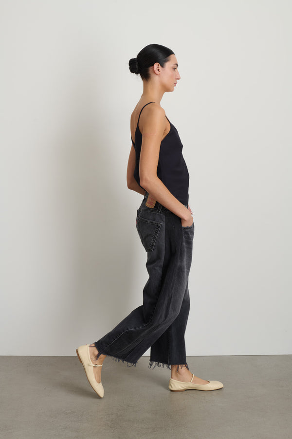 B Sides Vintage Lasso Jean Slouch Crop Classic Black