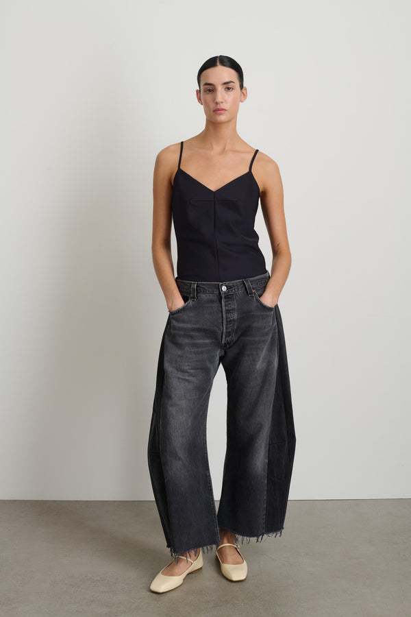 b sides Vintage Lasso Jean Slouch Crop Classic Black