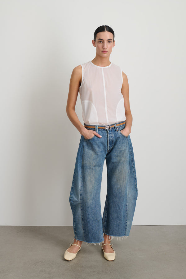 b sides Vintage Lasso Jean Slouch Crop Classic Faded Indigo