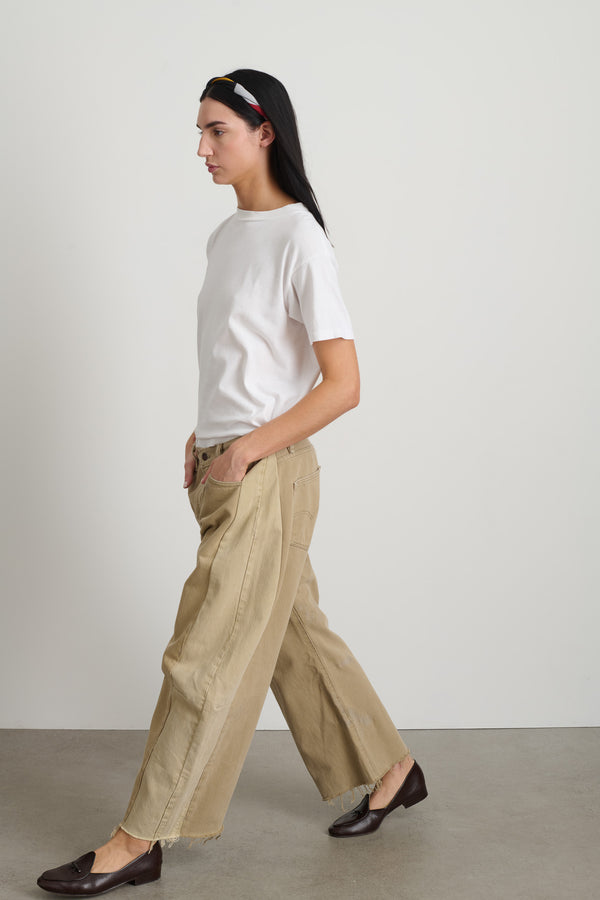 B Sides Vintage Lasso Jean Slouch Crop Classic Faded Khaki