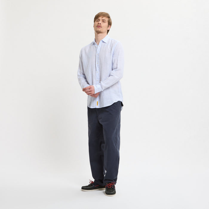 B.d. Baggies Bradford Linen Long-sleeved Striped Shirt