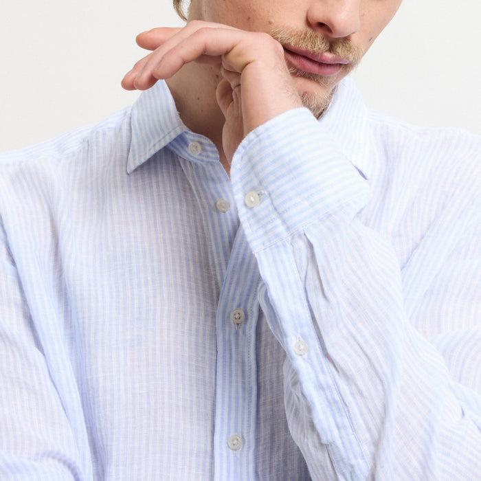 B.d. Baggies Bradford Linen Long-sleeved Striped Shirt