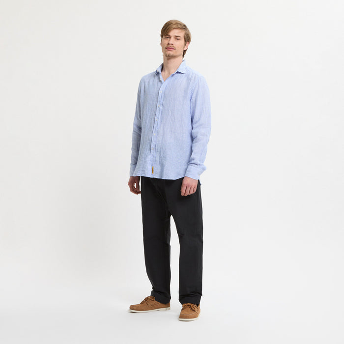 B.d. Baggies Bradford Linen Long-sleeved Striped Shirt