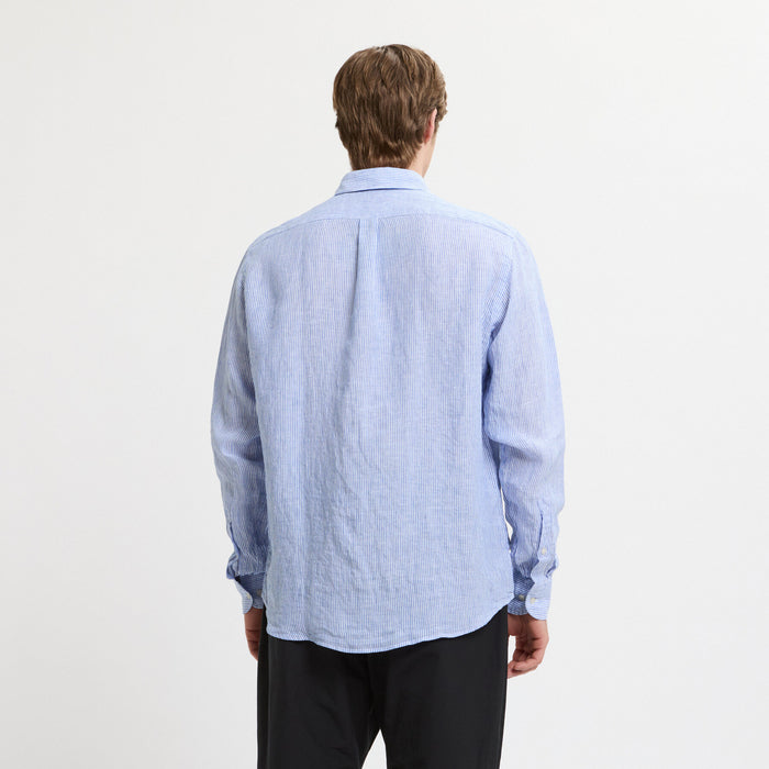 B.d. Baggies Bradford Linen Long-sleeved Striped Shirt