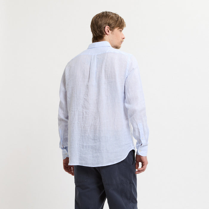 B.d. Baggies Bradford Linen Long-sleeved Striped Shirt