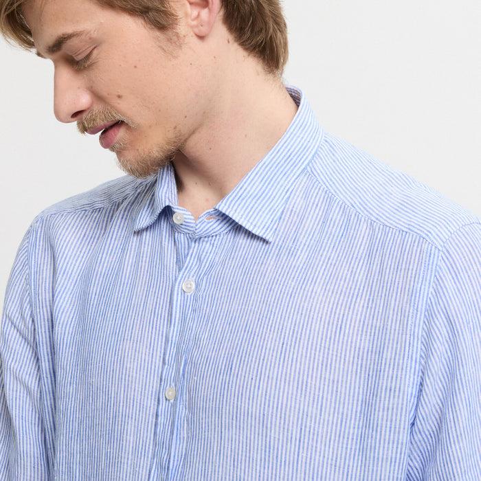 B.d. Baggies Bradford Linen Long-sleeved Striped Shirt