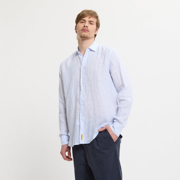b.d. baggies Bradford linen long-sleeved Striped Shirt
