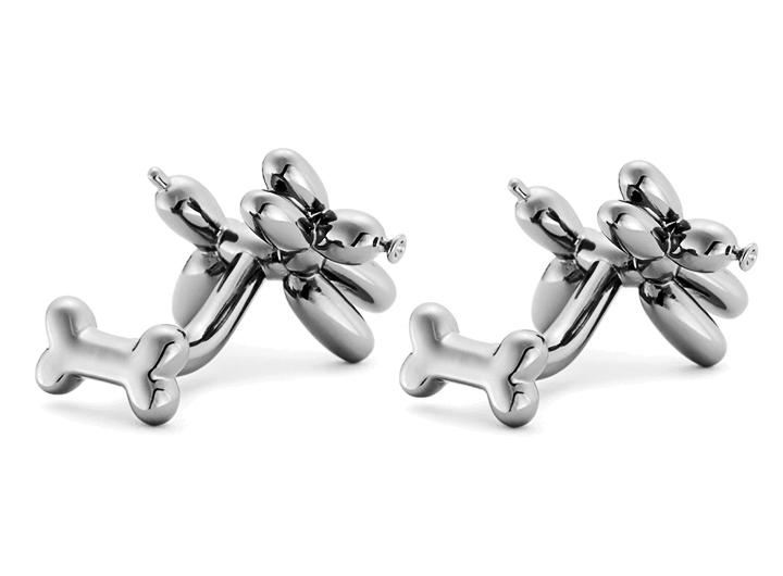 Babette Wasserman Balloon Dog Cufflinks Rhodium