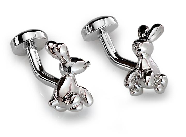 babette wasserman Balloon Rabbit Cufflinks Rhodium