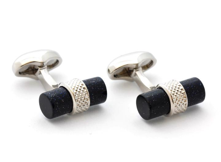 babette wasserman Bayonet Cufflinks Blue Goldstone