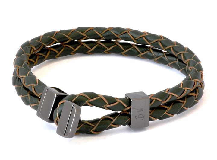 babette wasserman Boatyard Leather Bracelet Green