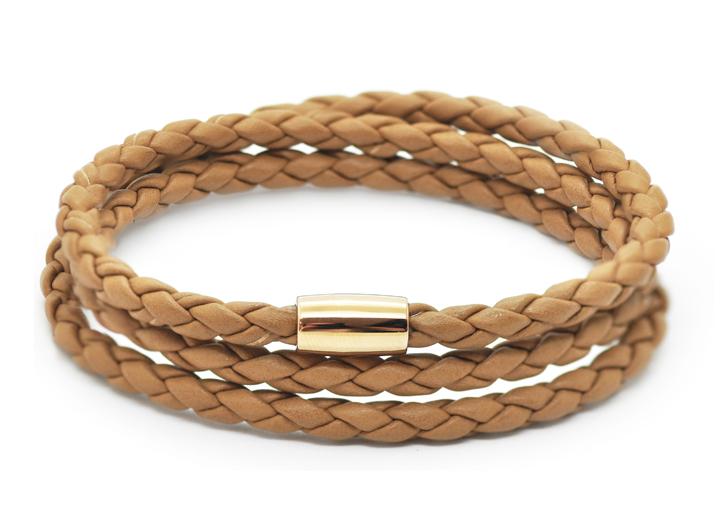 babette wasserman Braid Triple Bracelet Brown