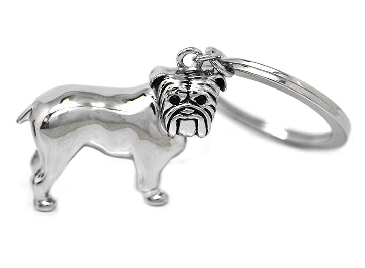 babette wasserman Bulldog Keyring Rhodium