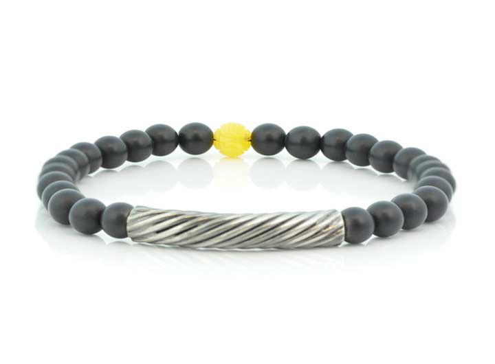 babette wasserman Cable Stone Bracelet Matt Onyx