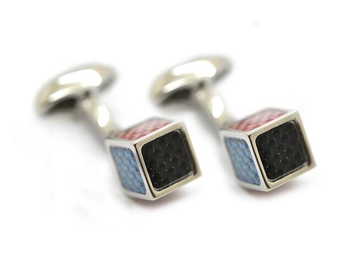 babette wasserman Carbon Cube Cufflinks Rainbow