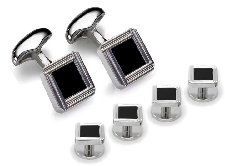 babette wasserman Celtic Stud & Cufflink Set Onyx