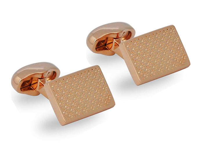 babette wasserman Clover Tile Cufflinks Rose Gold