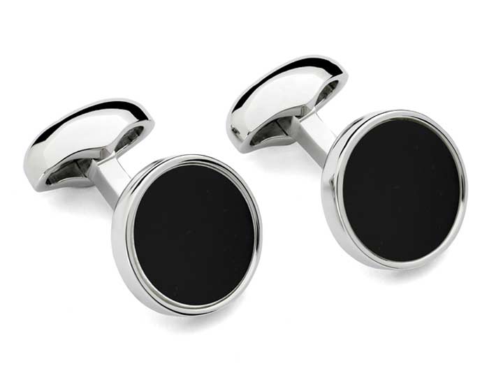 babette wasserman Deco Plain Cufflinks Onyx