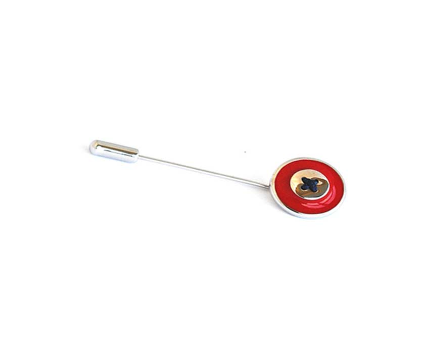 babette wasserman Enamel Button Tie Pin Red