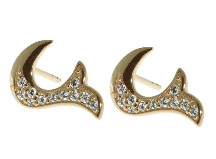 babette wasserman Flame Crystal Earrings Gold