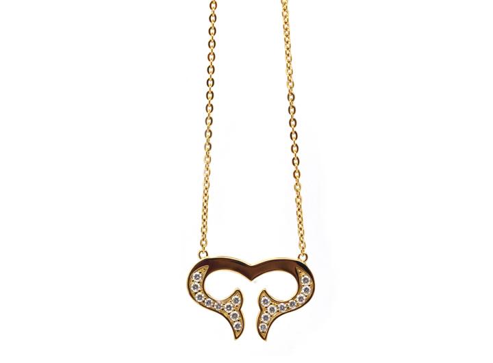 babette wasserman Flame Crystal Necklace Gold