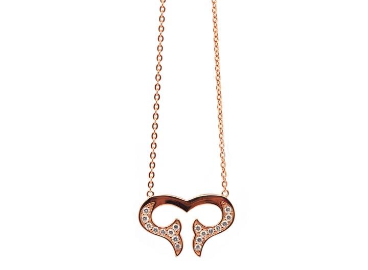 babette wasserman Flame Crystal Necklace Rose Gold