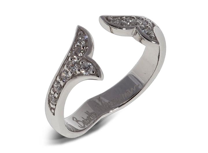 babette wasserman Flame Crystal Ring Silver