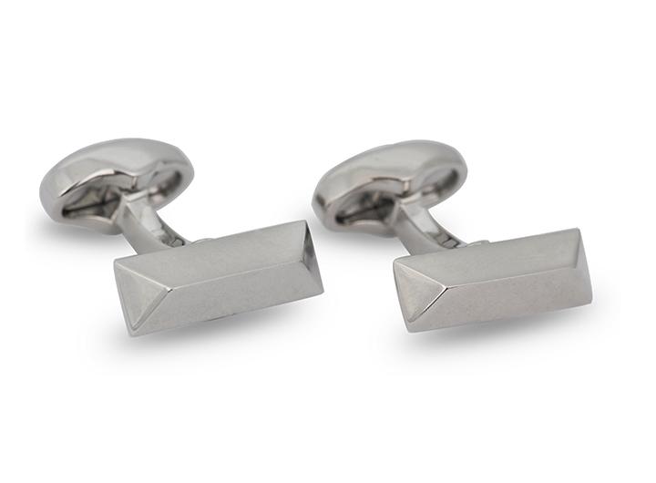 babette wasserman Geo Pyramid Cufflinks Rhodium