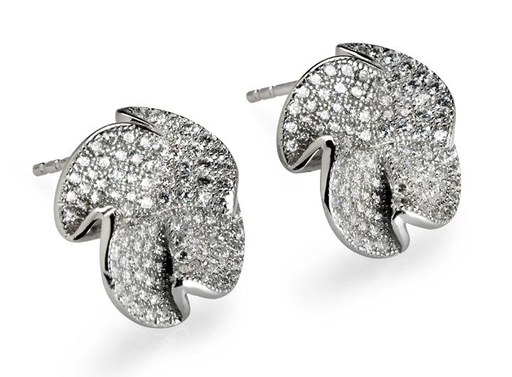 babette wasserman Jagged Rose Earrings Silver